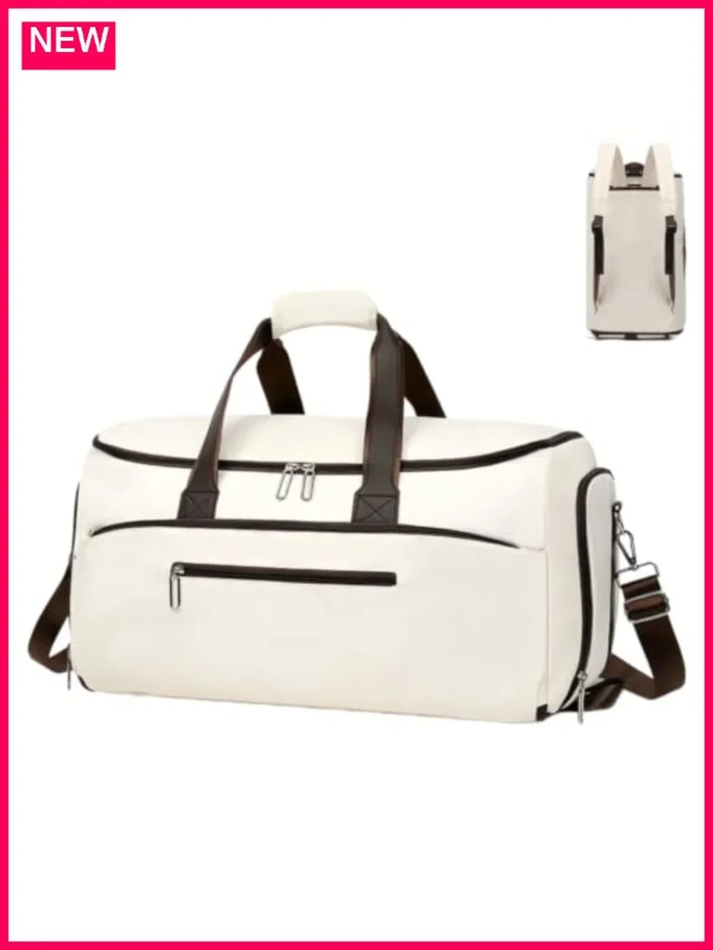 3-in-1 Convertible Garment Duffel Bag with Shoe Compartment Water-Resistant